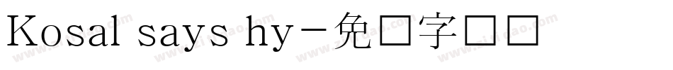 Kosal says hy字体转换